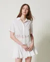 Twinset Chemise En Broderie Anglaise Et Crochet In White