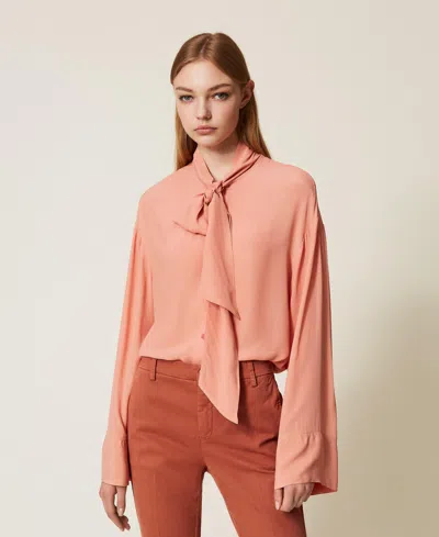 Twinset Woman Shirt Salmon Pink Size 8 Viscose