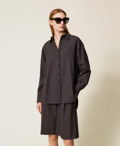 Twinset Chemise Oversize Avec Fentes In Multi