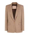 Twinset Checked Blazer With Front Pockets And Long Sleeves In Brown