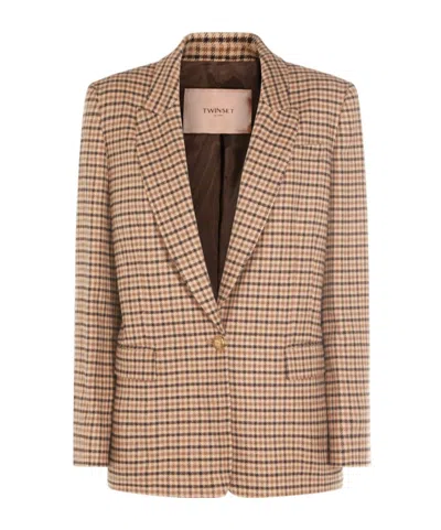 TWINSET TWINSET CHEQUERED BLAZER