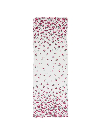 Twinset Cherry Print Scarf In Neutral