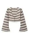 Twinset Chevron Bell-sleeve Top In Multi