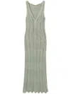 Twinset Green Midi Dress With Lurex-effect