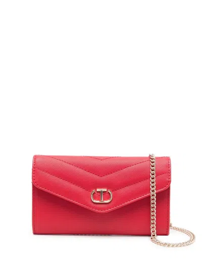 Twinset Chevron-quilted Crossbody Bag In Rot