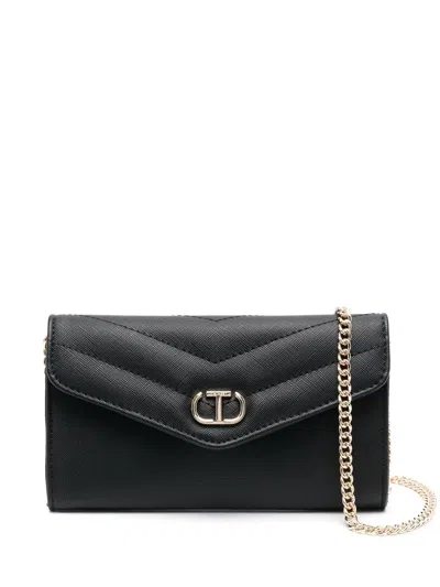 Twinset Chevron-quilted Crossbody Bag In Schwarz