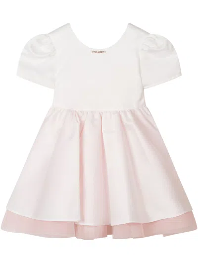 Twinset Twin-set Chic Suit Set With Flowing Sleeves And Flared Skirt In Off White/pink Dancer