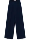 Twinset Pinstripe Wide-leg Trousers In Navy
