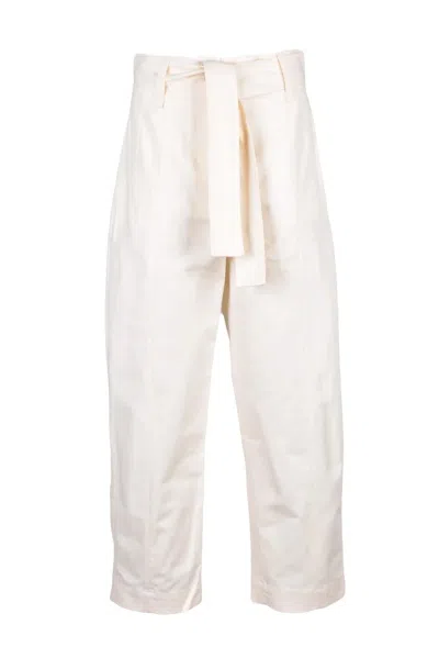 Twinset Chino Pants Cotton Lycra - White Pearl In Neutral