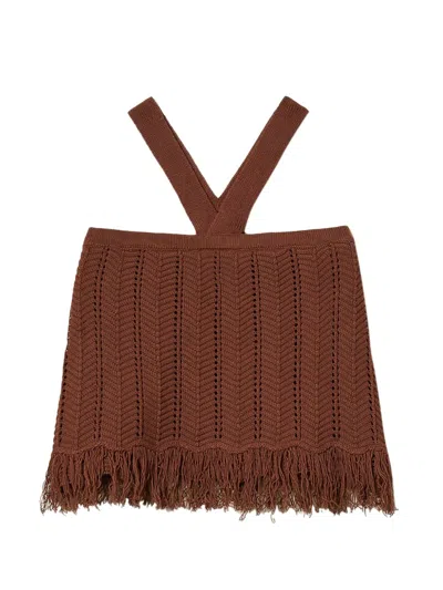 Twinset Chocolate Brown Knitted Halterneck Top