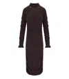 Twinset Chocolate Knitted Midi Dress In Brown
