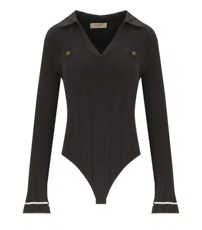 Twinset Chocolate Polo-bodysuit In Gray