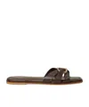 Twinset Woman Sandals Dark Brown Size 8 Cow Leather In Brown