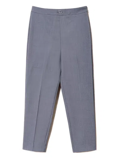 Twinset Kids' Cigarette Trousers In Gray