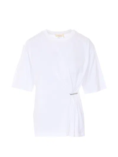 Twinset Twin-set Ciglio Ivory Wool Sweater In Gray