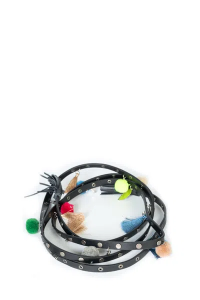 Twinset Cintura Nera Con Borchie E Nappe In Nero