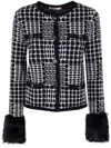 Twinset Knit Jacket With Sophisticated Jacquard Design In Multi
