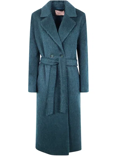 Twinset Twin-set Classic Coat In Brown