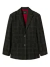 Twinset Classic Tailored Jacket With Subtle Plaid Pattern In Black