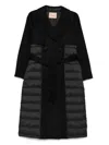 Twinset Twin-set Long Double-breasted Coat In Black
