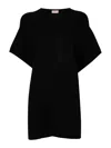 Twinset Logo-embroidered Poncho In Black