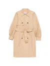 Twinset Double-breasted Belted Coat In Brown