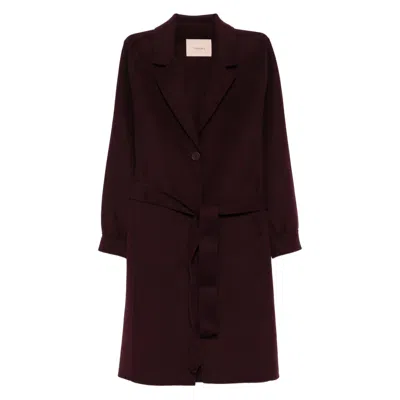 Twinset Coat In Burgundy