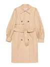 Twinset Double-breasted Belted Coat In Pink