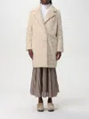 Twinset Faux-fur Midi Coat In 米色