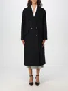 Twinset Double-breasted Coat In Schwarz
