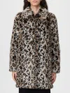 Twinset Fur Coat  Woman Color Multicolor In Gold