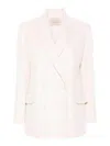 Twinset Double-breasted Blazer In White