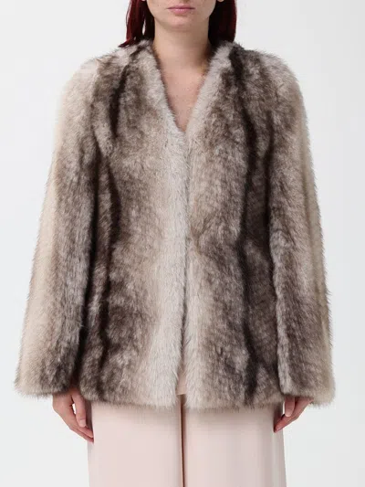 Twinset Coat Woman Color Beige In Brown