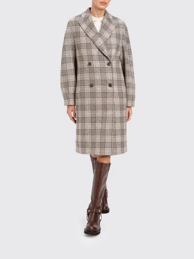 Twinset Coat Woman Color Coffee In Multi