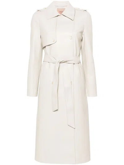 Twinset Coated Trench Coat In Neutrals