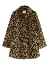 Twinset Coats Brown In Animal Print