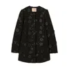 Twinset Flower-sequin Embellished Coat In Black