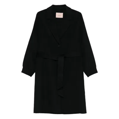 TWINSET COATS BLACK