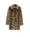 Twinset Coats Brown In Animal Print