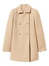 Twinset Bouclé Coat With Sequins In Neutral