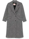 Shop Twinset Coats In Neve/nero
