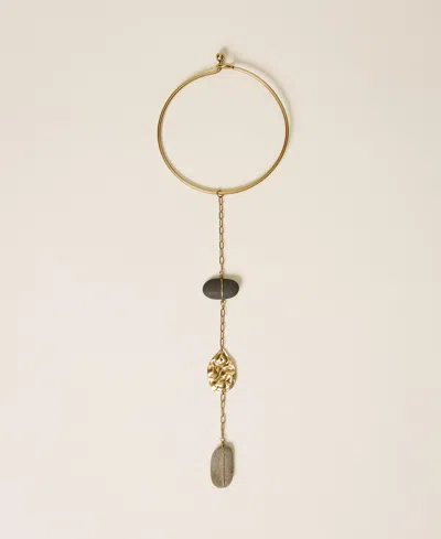 Twinset Collier Ras-du-cou Avec Pierres Et Pendentif In Gold