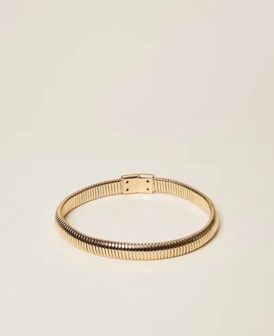 Twinset Collier Ras-du-cou Fessura Avec Imprimé Serpent In Gold
