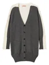 Twinset Colour-block Cardigan In Gray