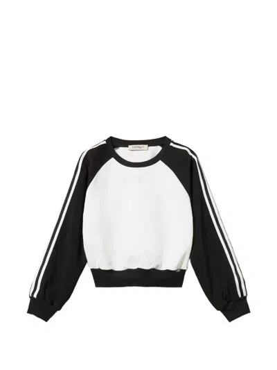 Twinset Kids' Colour-block Sweatshirt In White