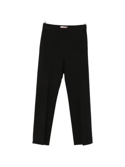 Twinset Concealed-fastening Straight-leg Trousers In Black