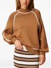 Twinset Contrast-trim Sweater In Brown