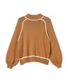 Twinset Contrast-trim Sweater In Brown
