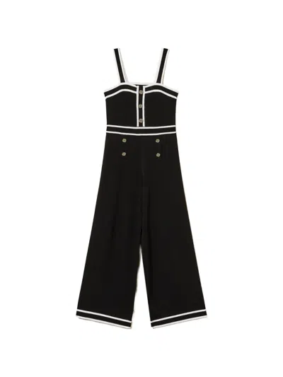 Twinset Kids' Contrasting-trim Jumpsuit In Multi