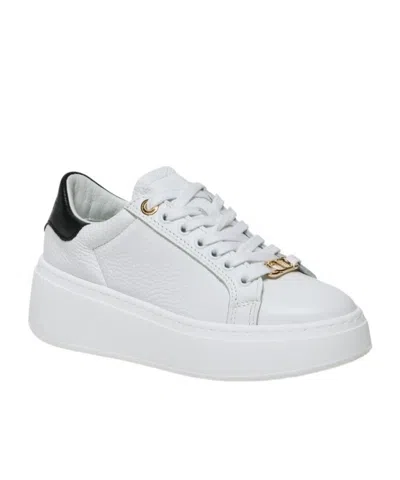 Twinset Contrasting-heel Leather Trainers In White